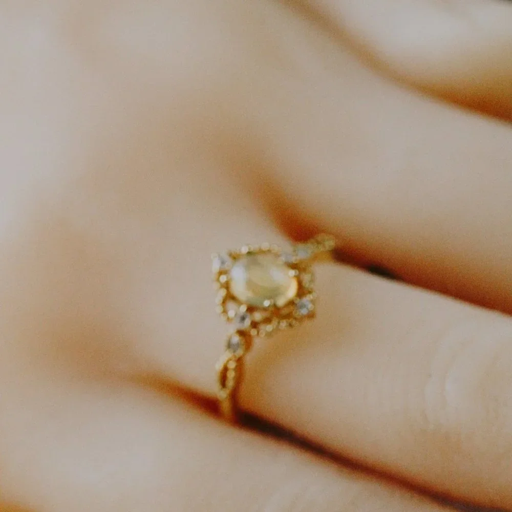 Semi Precious Rose Gold Vermeil Authentic Fire Opal Open Ring Adjustable Ring - Picture 5 of 7
